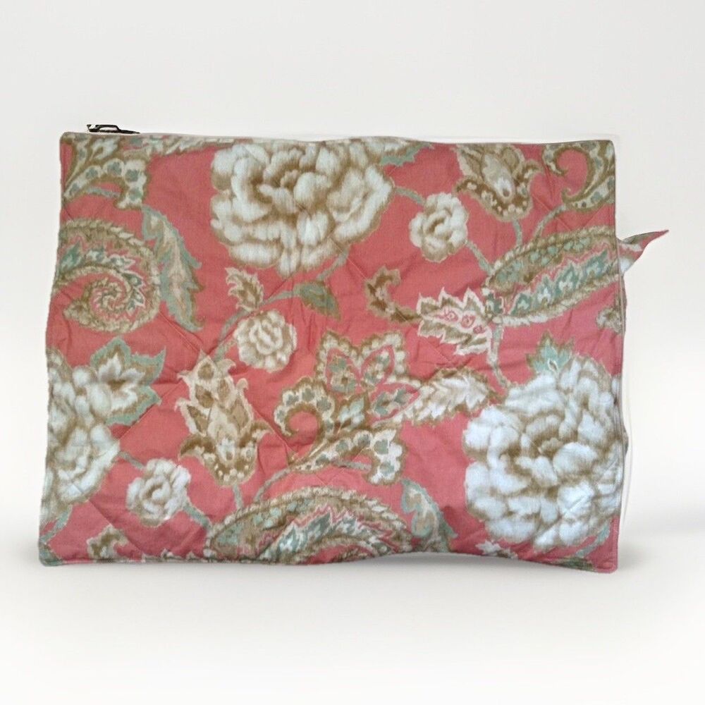 Pottery Barn standard pillow sham Floral printed 100% cotton tie closure